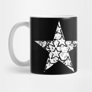 Big White Distressed Star Mug